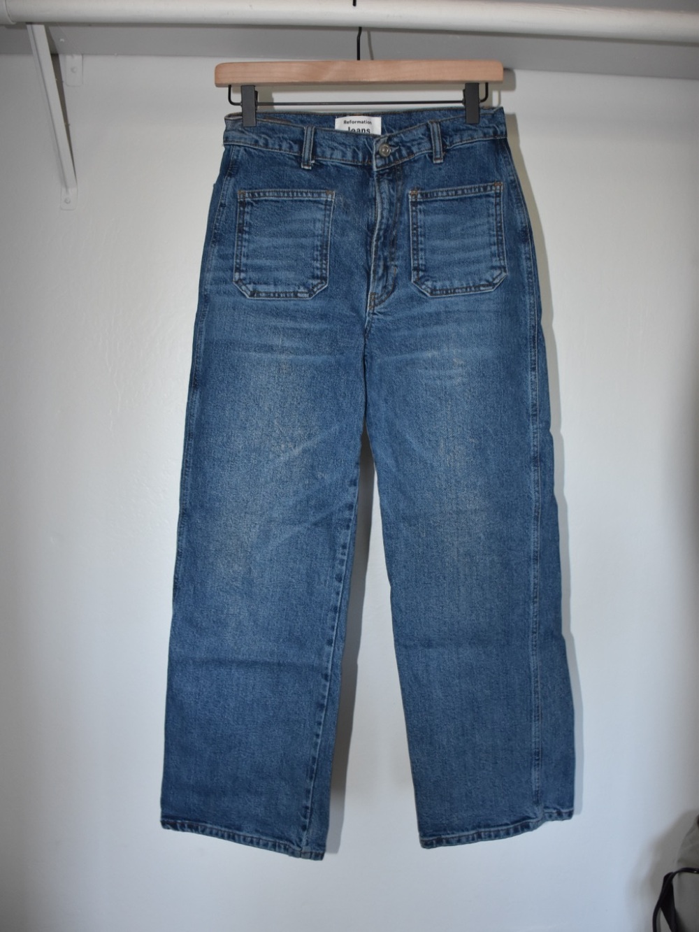 Reformation High-waisted Wide-Leg Blue Denim Jeans